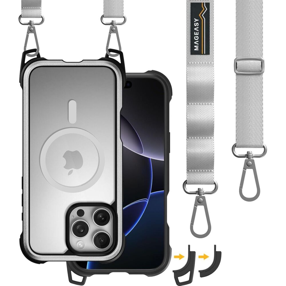 iPhone 16 Pro Max Case with Strap 2-in-1 Protective & Lanyard Case, 20J-171PH006